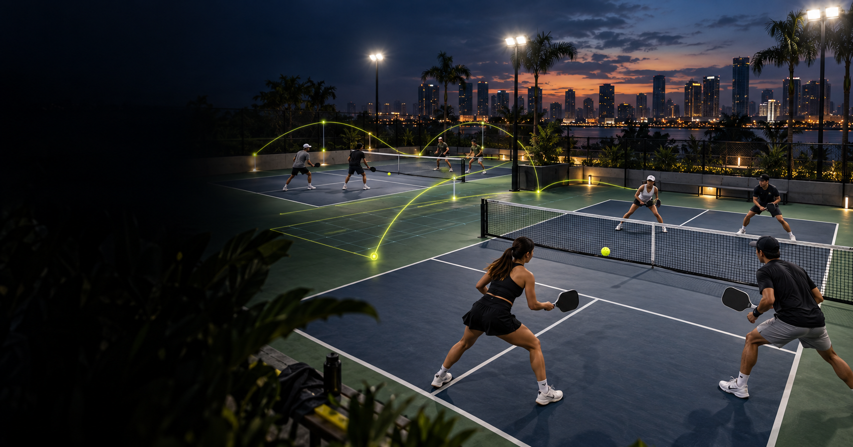 Pickleball event under the lights